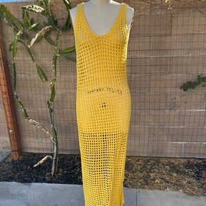 Yellow Crochet Maxi Dress